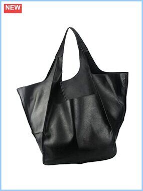 Oversized PU Leather Tote Bag Large Capacity Hobo Shoulder Travel Work Bag